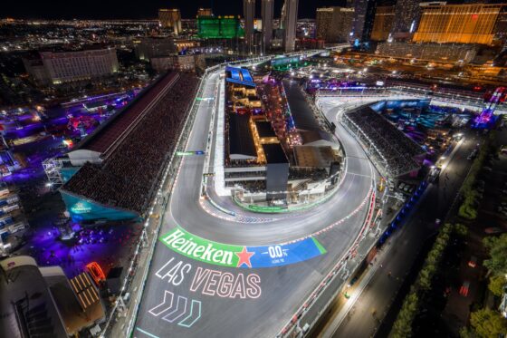 Get your pre-sale tickets for American Express Card Members to the Heineken Formula 1 F1 Las Vegas Grand Prix Pit Building Exterior