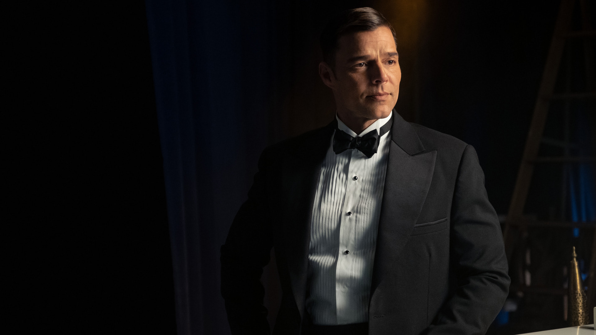 Episode 10. Ricky Martin in "Palm Royale," now streaming on Apple TV+ where Ben Palacios plays his love interest.